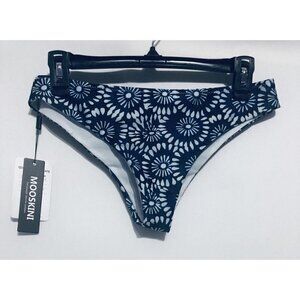 Mooskini Womens Medium Blue Floral Bikini Bottom Boho Festival Swim Suit